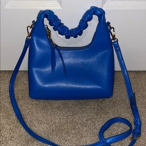 Urban Outfitters Blue and Gold Zippered Pouch